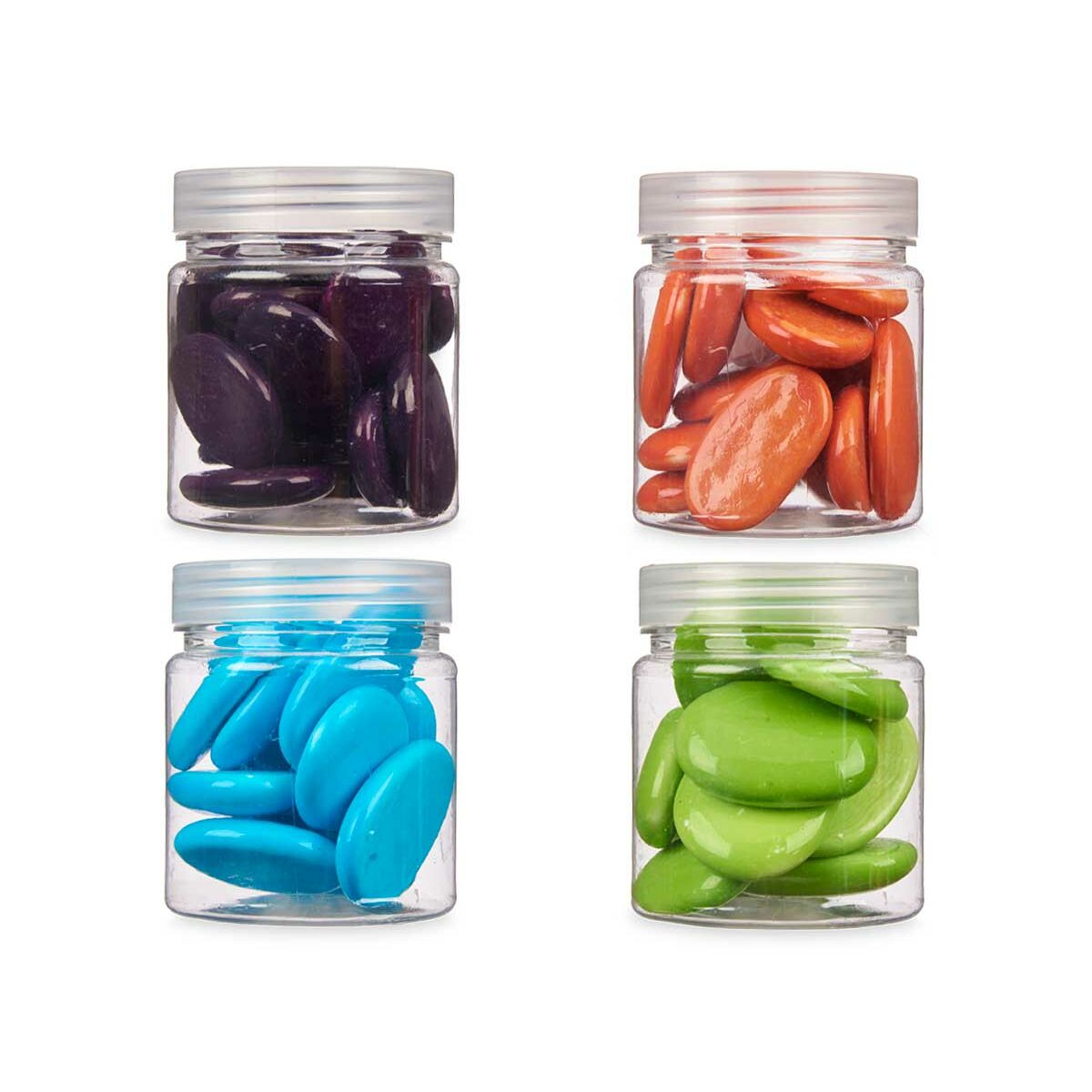 Dekorativa stenar Gift Decor Blå Grön Purpur Orange 280 g (12 antal) - 5