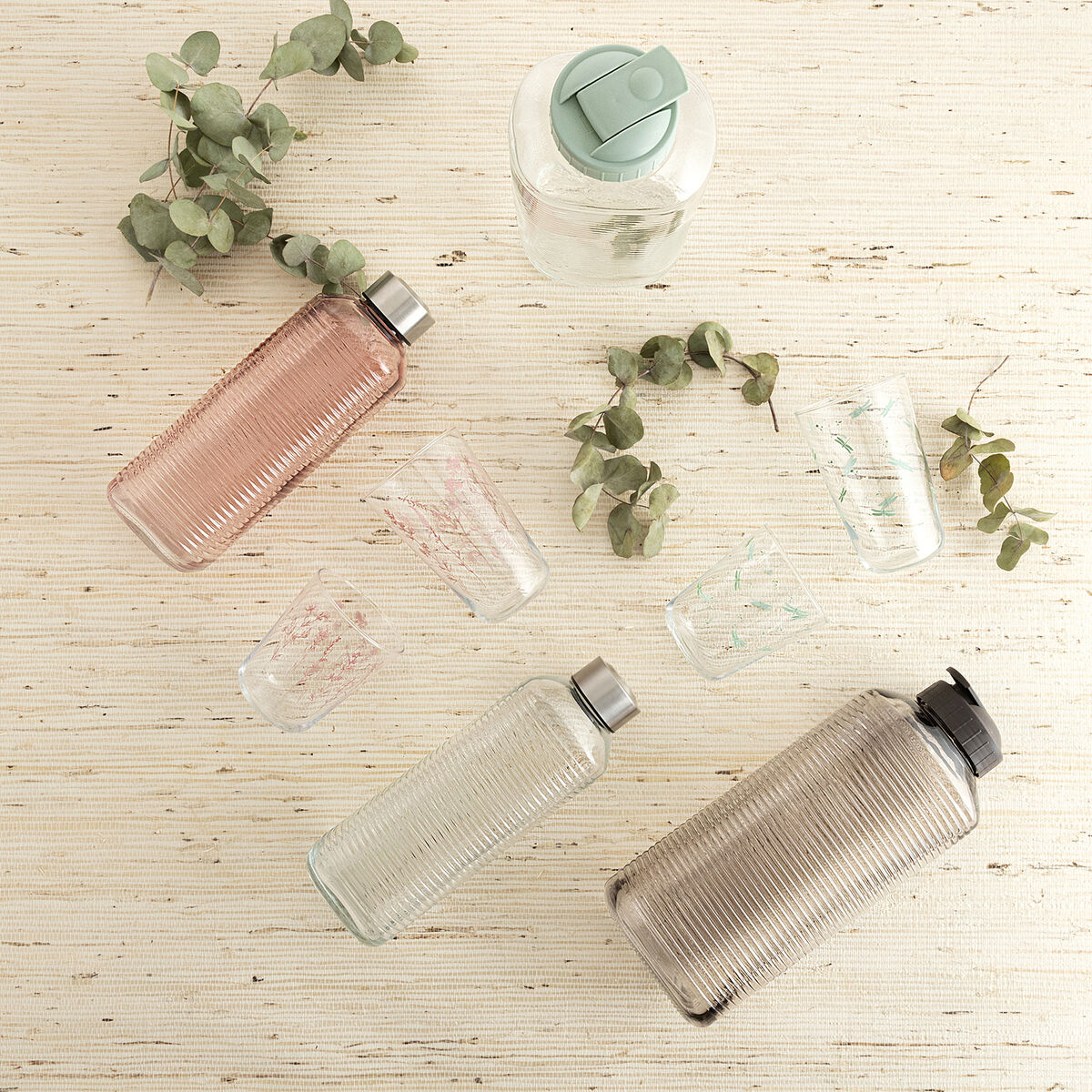 Vattenflaska Quid Velvet Transparent Glas 1 L (12 antal) - 3