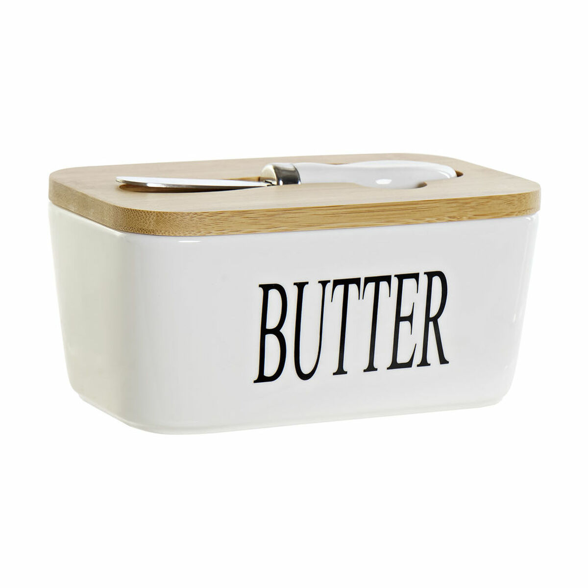 Smörbytta DKD Home Decor Bambu Porslin 16,5 x 10 x 8 cm - 4