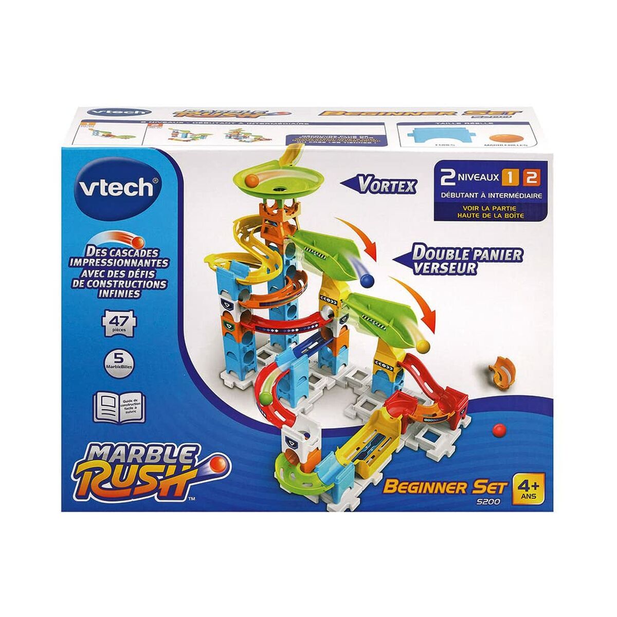 Kulspel Vtech Marble Rush Marble Run - Beginner Set Bana + 4 år Bana med Ramper 47 Delar - 6