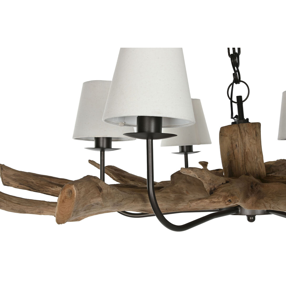Taklampa Home ESPRIT Järn teakträ 130 X 130 X 35 cm - 3