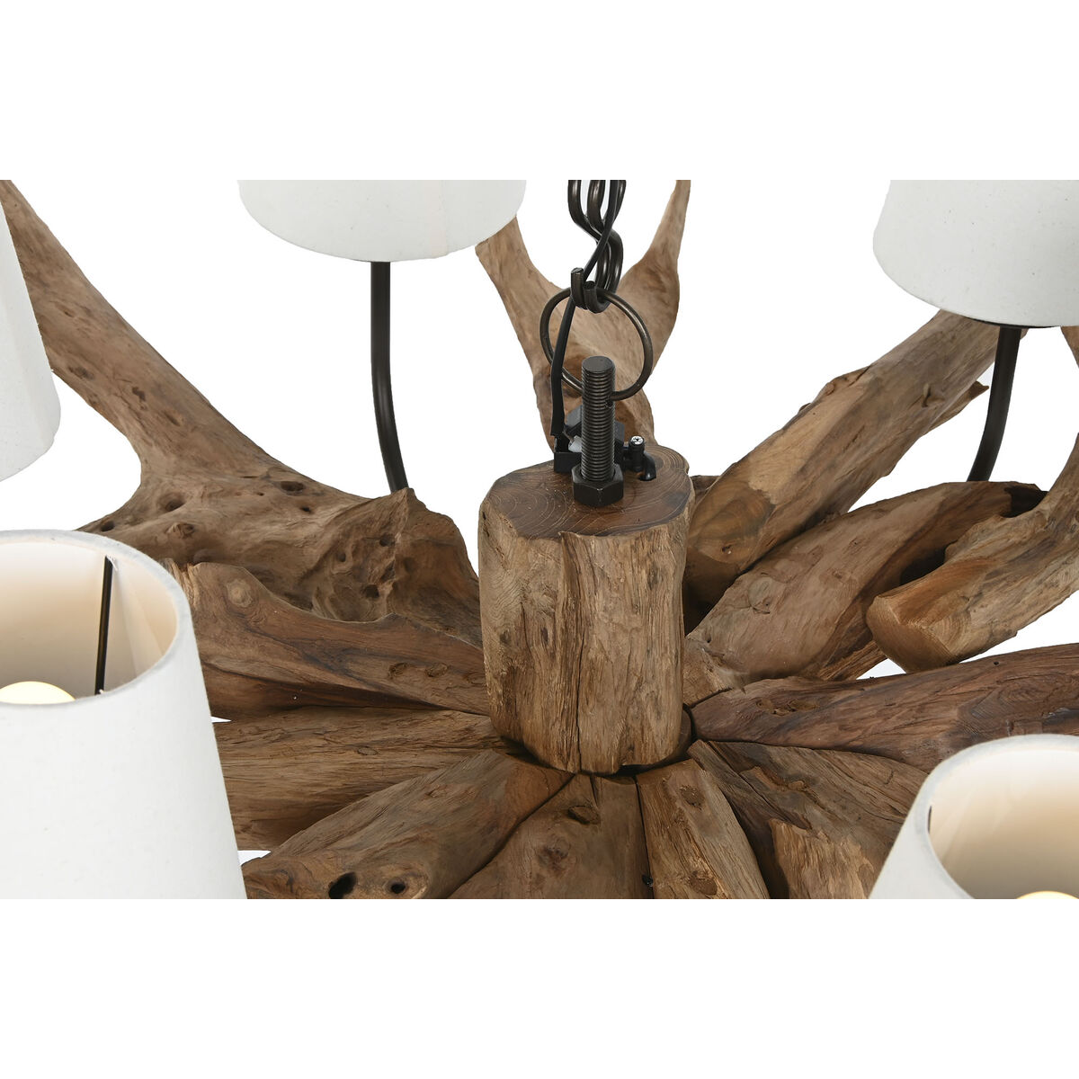 Taklampa Home ESPRIT Järn teakträ 130 X 130 X 35 cm - 4