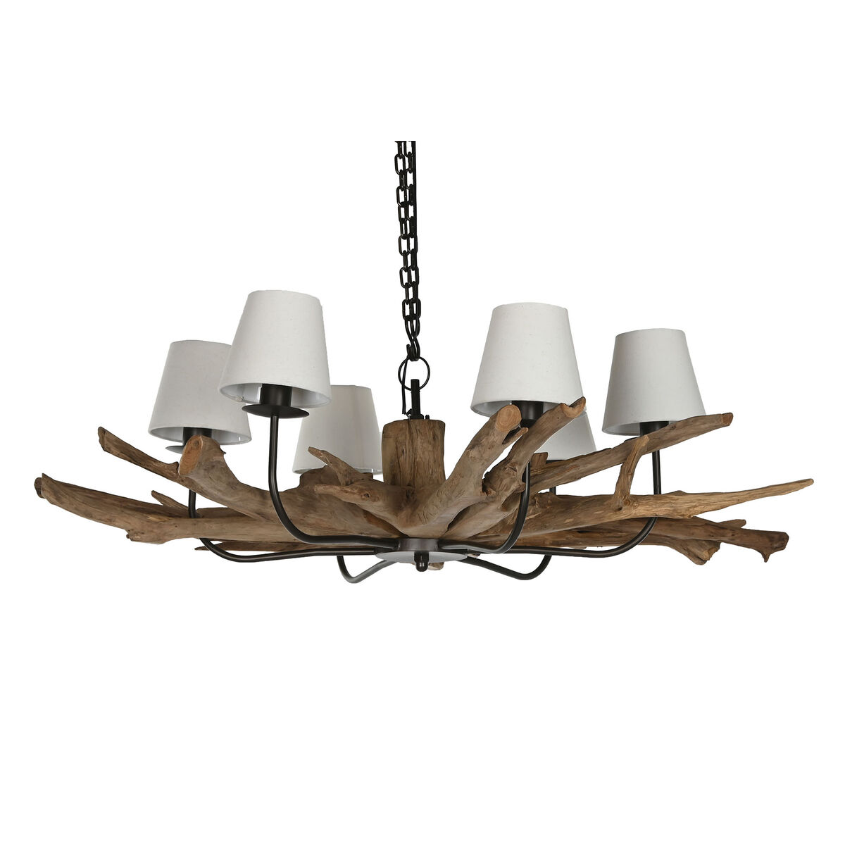 Taklampa Home ESPRIT Järn teakträ 130 X 130 X 35 cm - 2