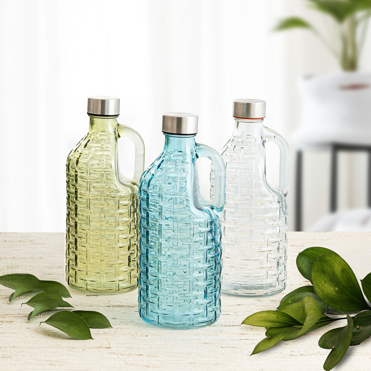 Vattenflaska Quid Calypso Transparent Glas 1 L (12 antal) - 2