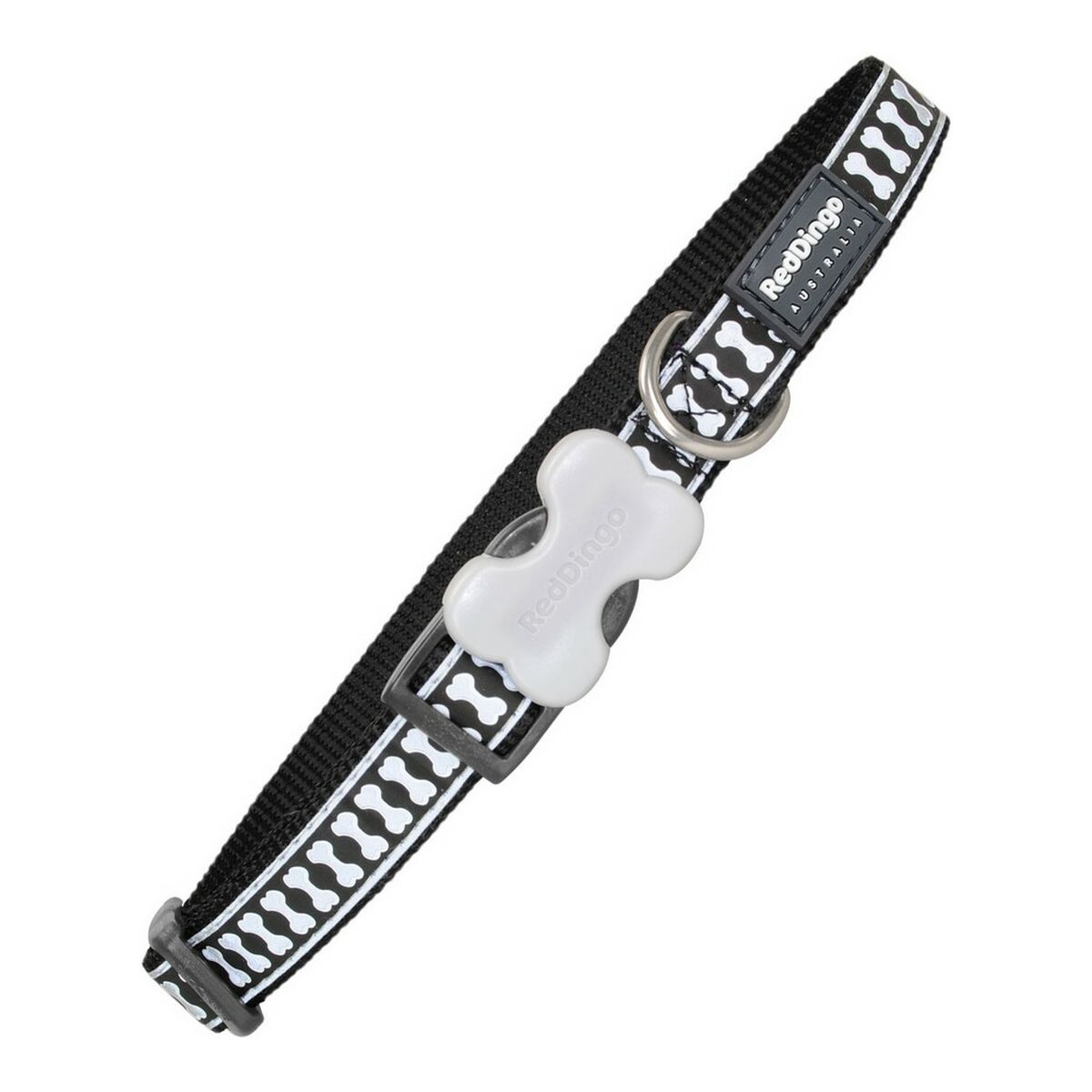 Hundhalsband Red Dingo Reflekterande Ben Svart (1,5 x 24-36 cm) - 3