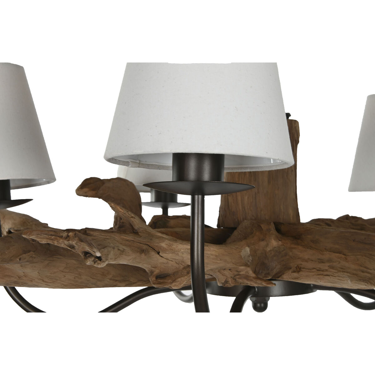 Taklampa Home ESPRIT Järn teakträ 90 x 90 x 35 cm - 2