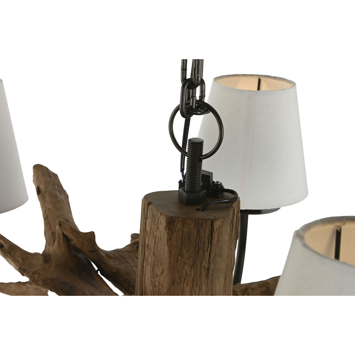 Taklampa Home ESPRIT Järn teakträ 90 x 90 x 35 cm - 4