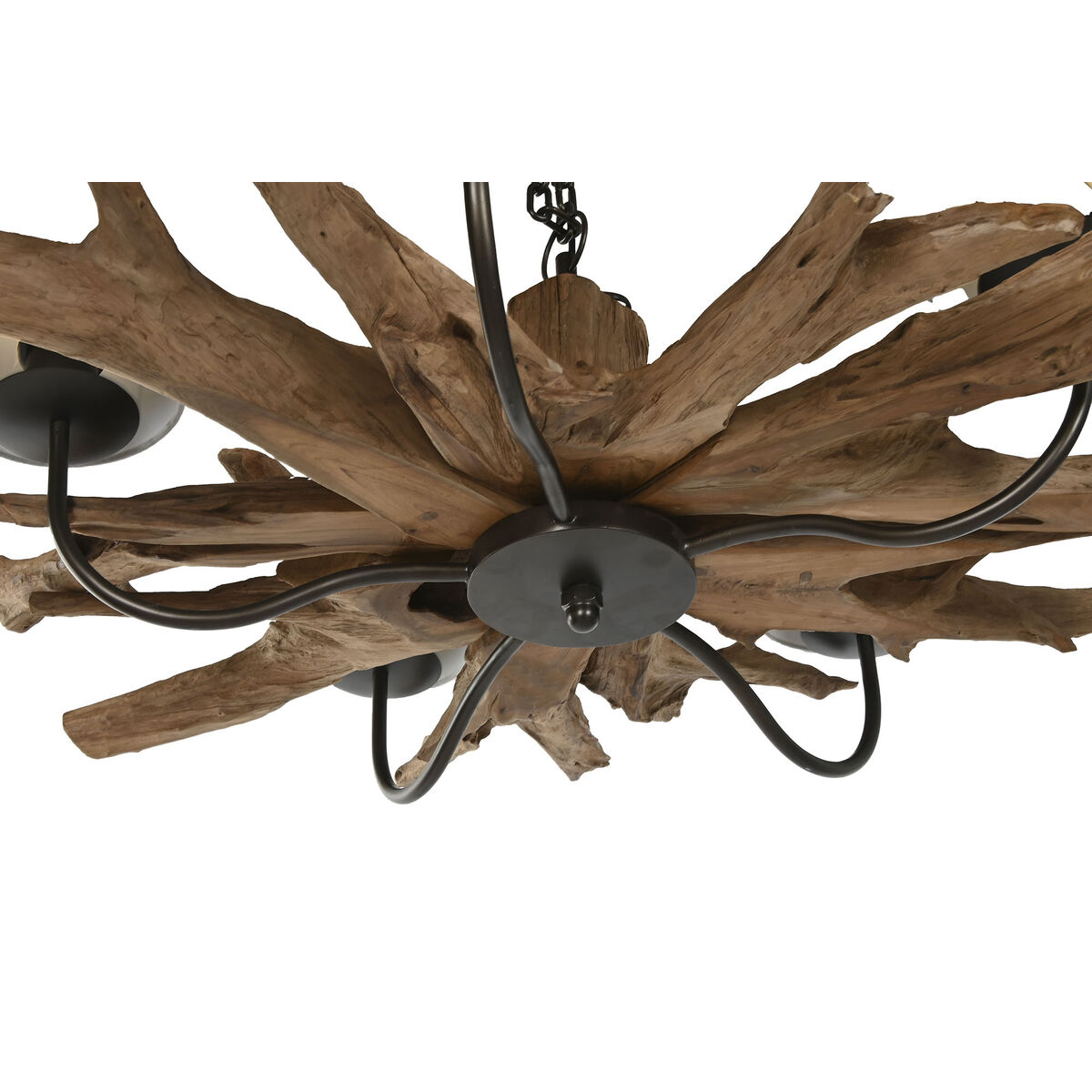 Taklampa Home ESPRIT Järn teakträ 90 x 90 x 35 cm - 3