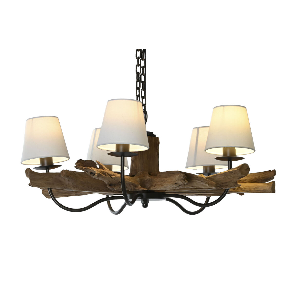 Taklampa Home ESPRIT Järn teakträ 90 x 90 x 35 cm - 7