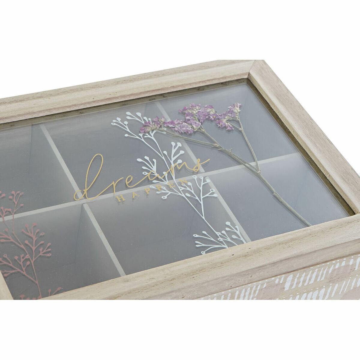 Låda för örtte DKD Home Decor Glas MDF (24 x 16,5 x 7 cm) - 2