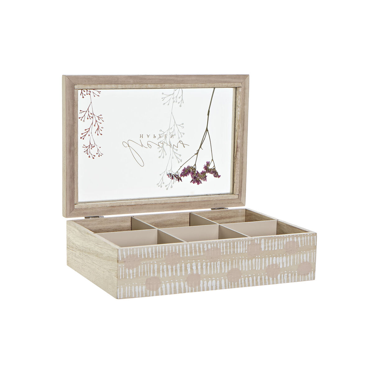 Låda för örtte DKD Home Decor Glas MDF (24 x 16,5 x 7 cm)