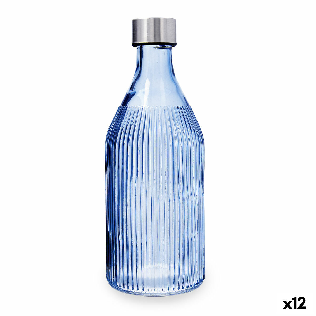 Vattenflaska Quid Maison Marinblå Glas 1 L (12 antal)