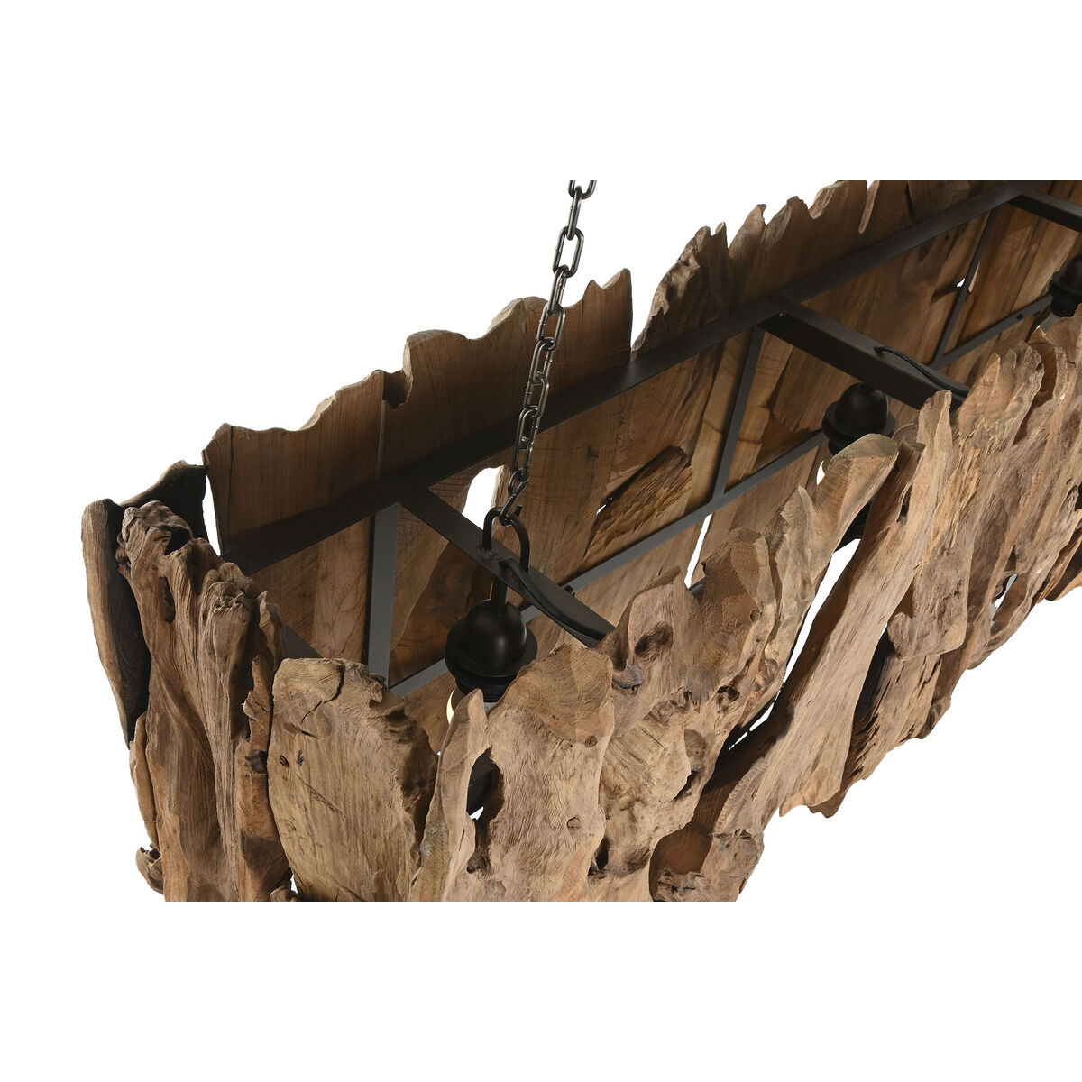 Taklampa Home ESPRIT Järn teakträ 160 x 30 x 40 cm - 4