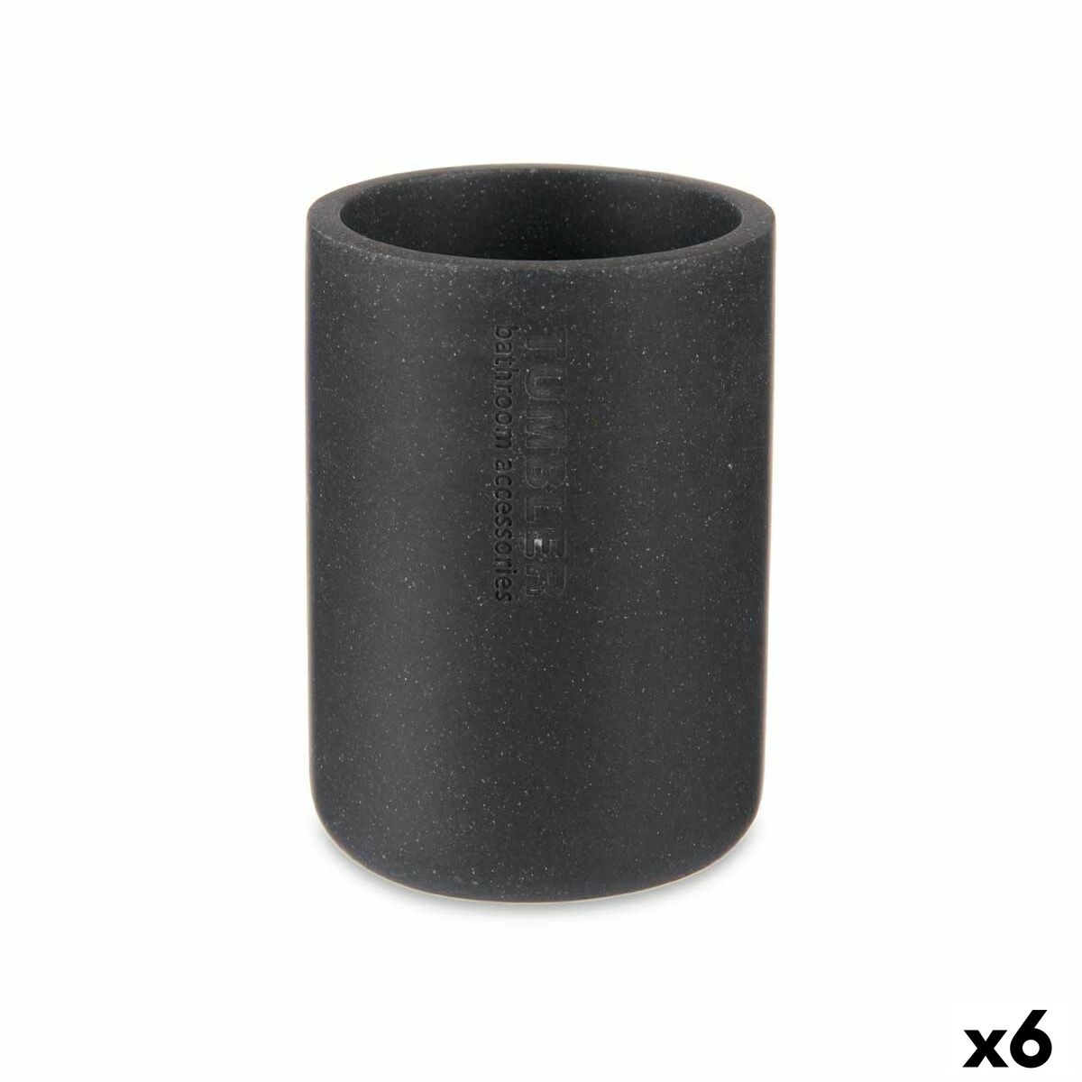 Tandborsthållare Svart Harts 7,8 x 10,5 x 7,8 cm (6 antal) - 3