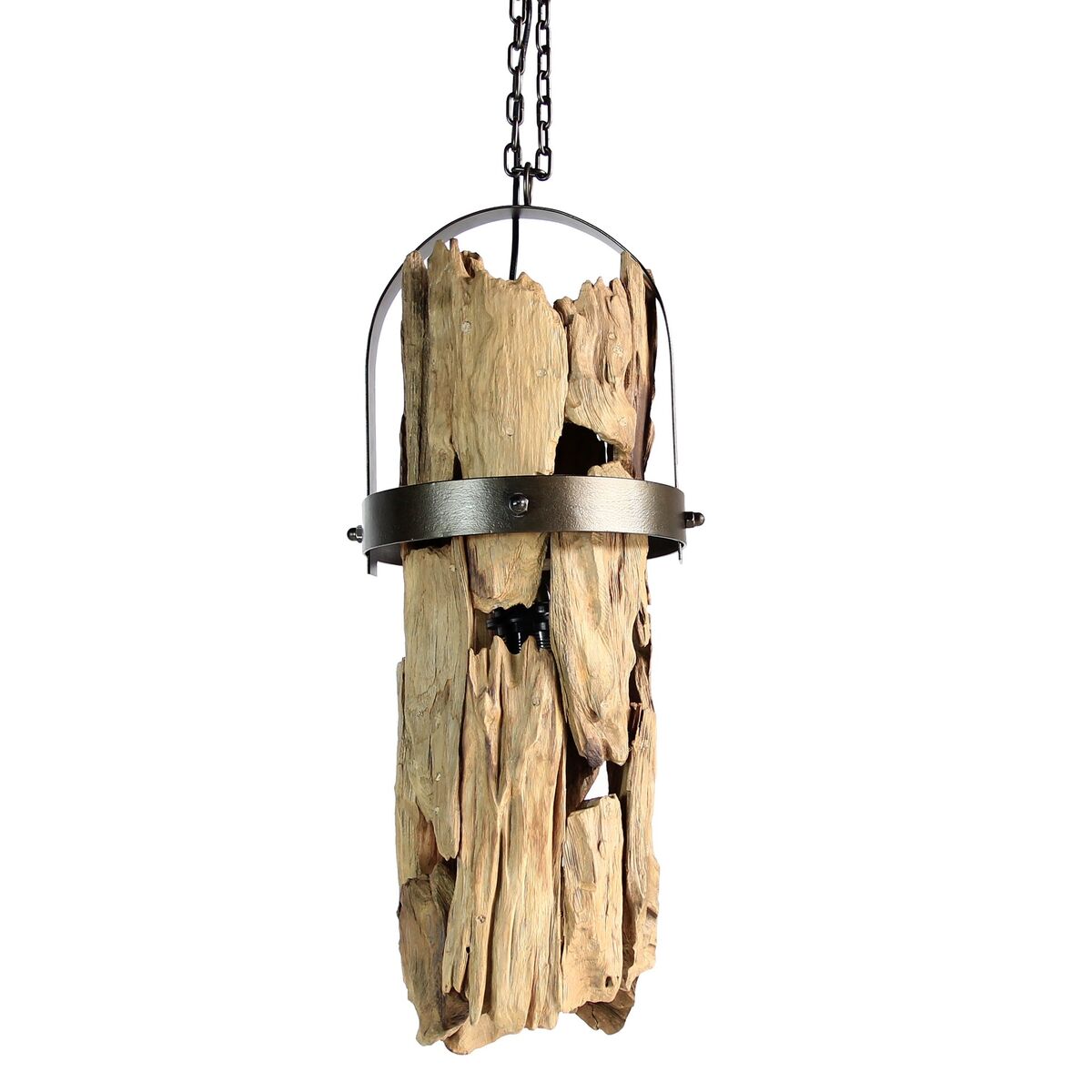 Taklampa Home ESPRIT Järn teakträ 160 x 30 x 40 cm - 2