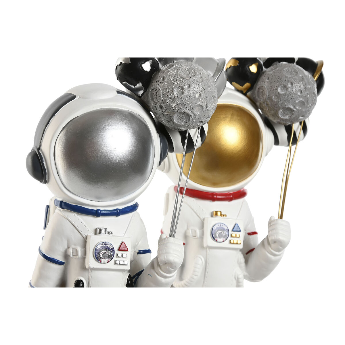 Prydnadsfigur Home ESPRIT Blå Vit Röd Kvinna Astronaut 16 x 12 x 41 cm (2 antal) - 2