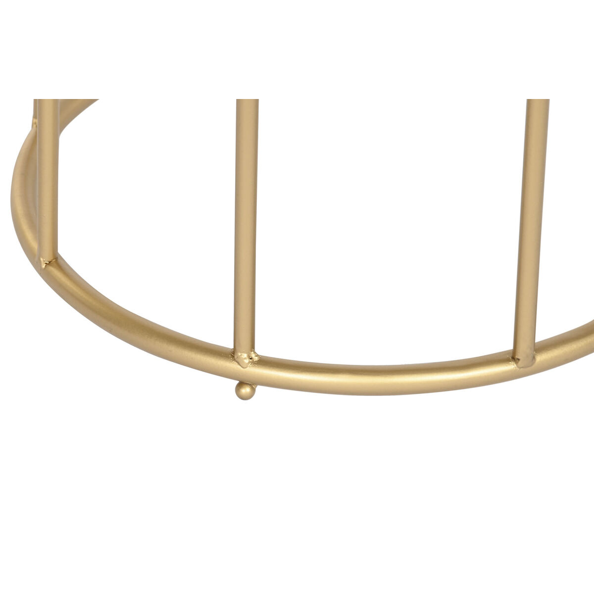 Sidobord DKD Home Decor Vit Gyllene Metall Skiffer 49 x 49 x 60,5 cm - 3