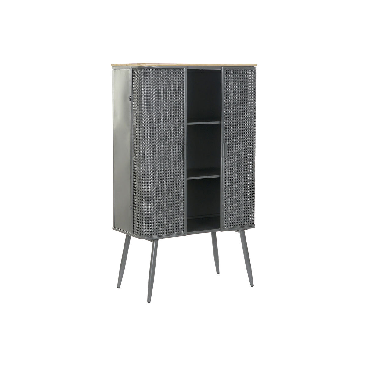 Bokhylla DKD Home Decor Naturell Grå Metall Trä 2 Hyllor (79 x 39 x 133 cm) - 5
