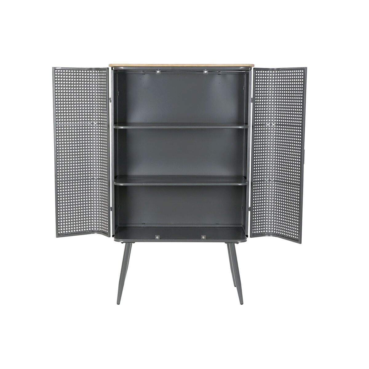 Bokhylla DKD Home Decor Naturell Grå Metall Trä 2 Hyllor (79 x 39 x 133 cm) - 12