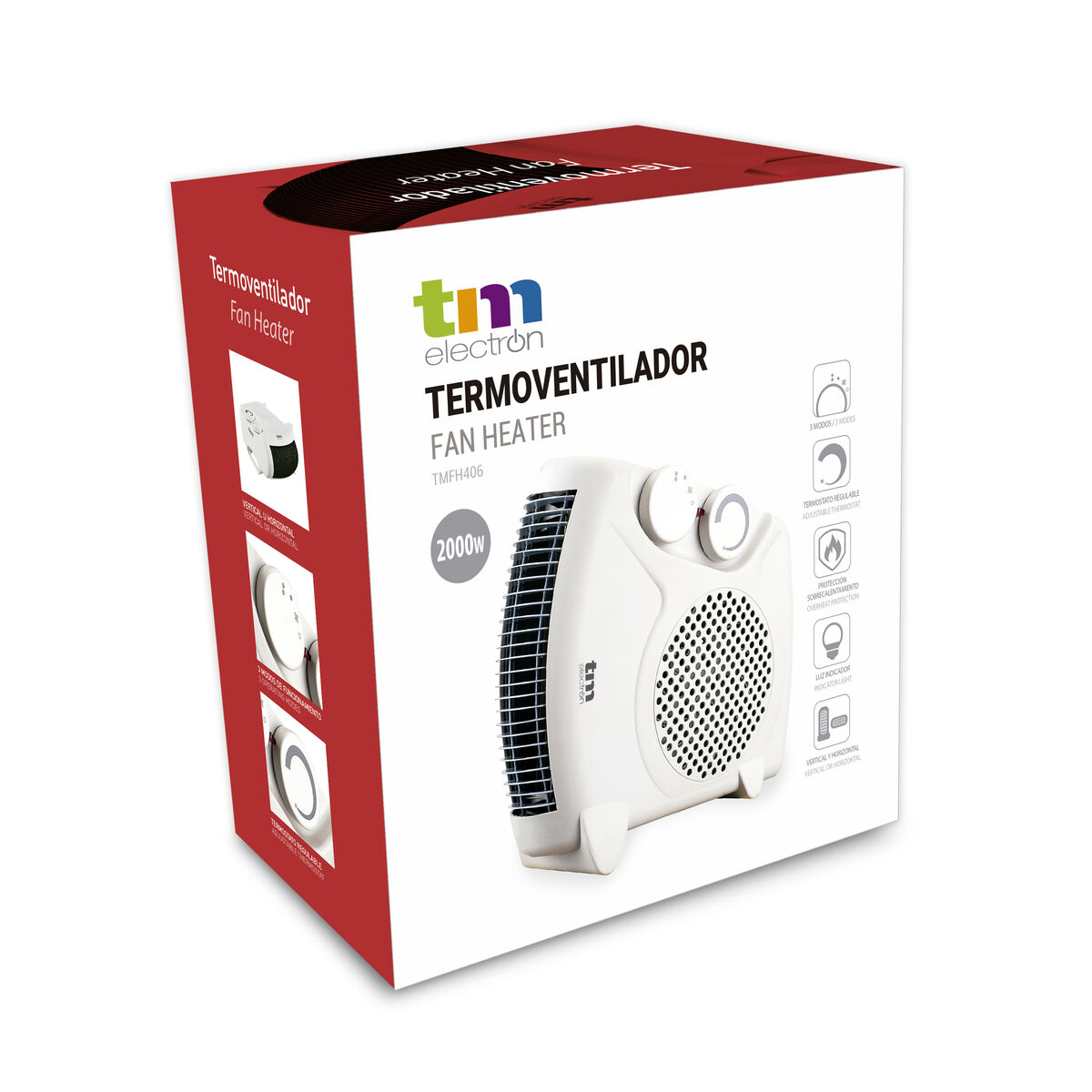 Bärbar värmefläkt TM Electron 1000-2000 W - 7