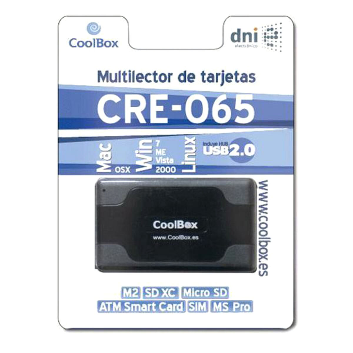 Extern Kortläsare CoolBox CRE-065A Svart - 4