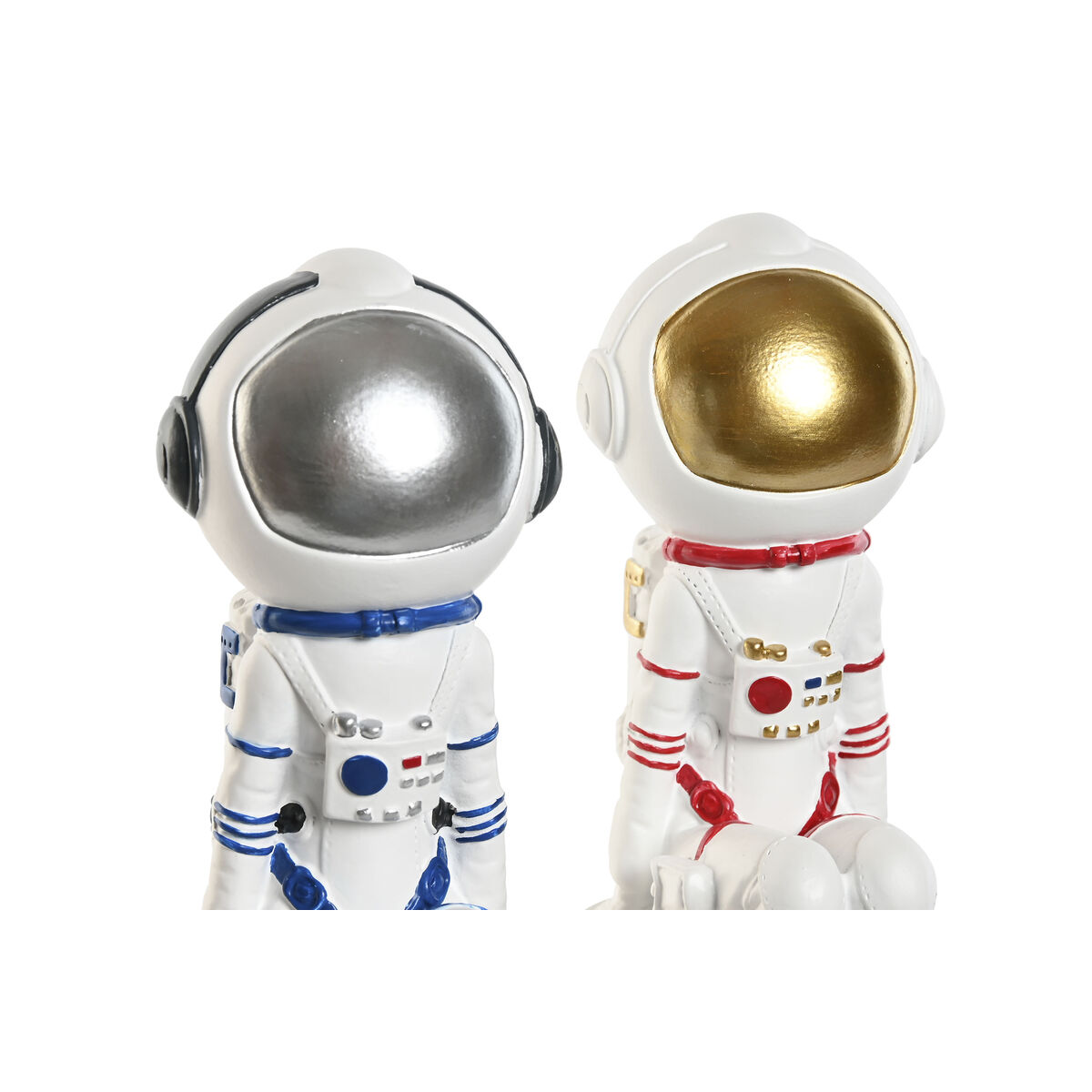 Prydnadsfigur Home ESPRIT Blå Vit Röd Silvrig Kvinna Astronaut 11 x 7 x 24 cm (2 antal) - 2
