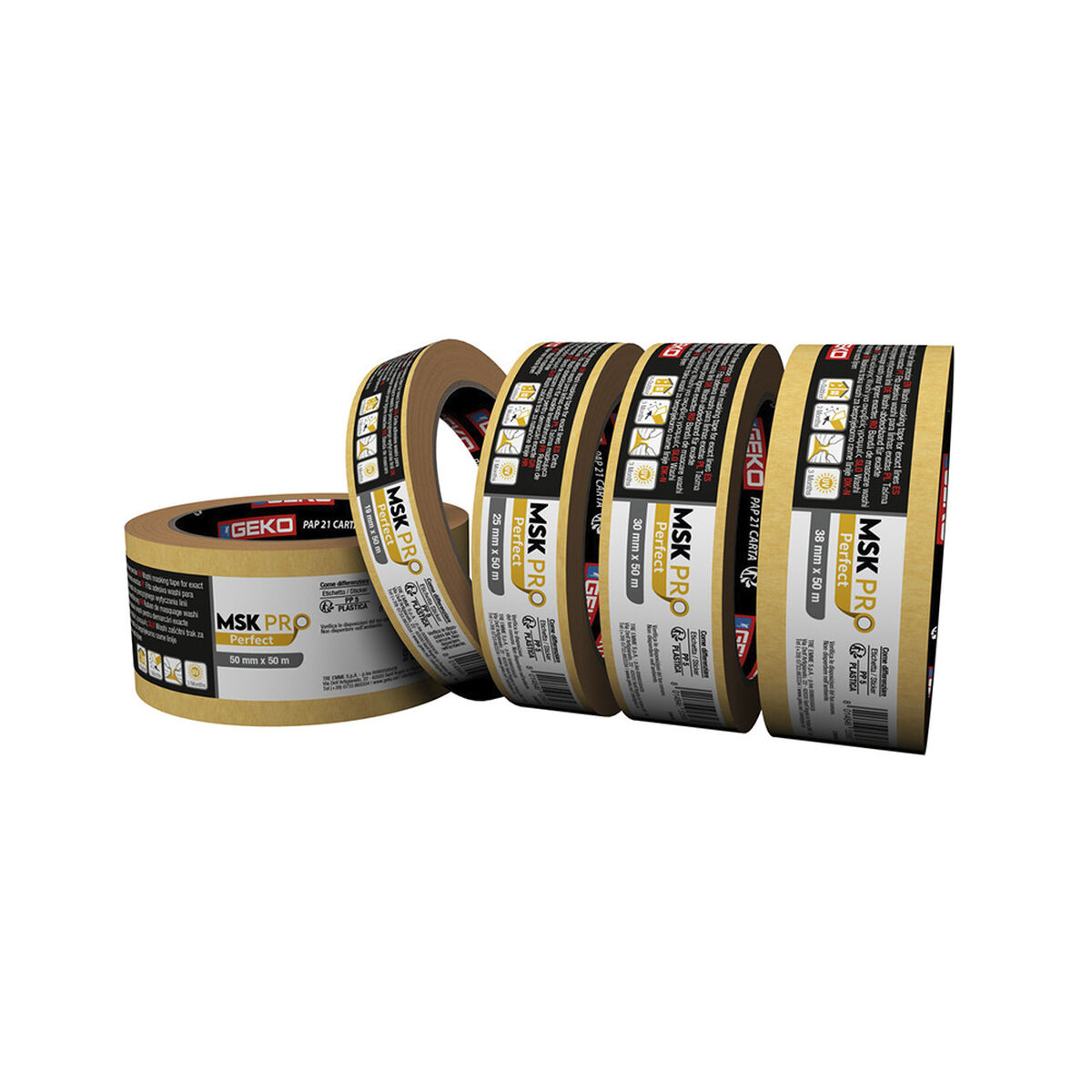 Maskeringstejp Geko MSK Pro Perfect 19 mm x 50 m