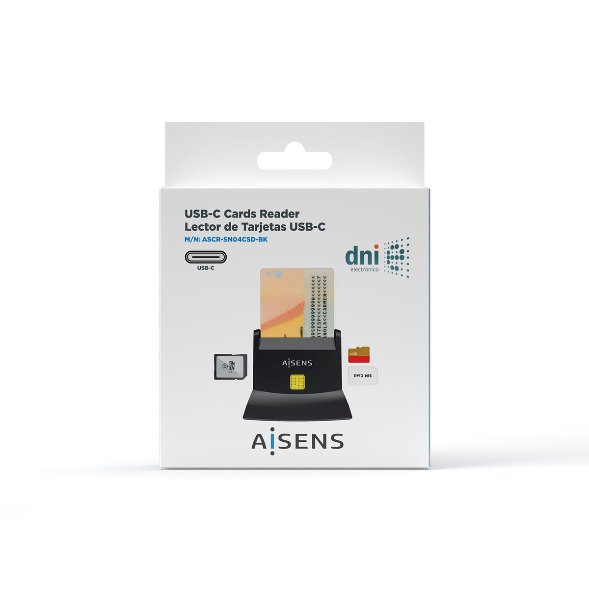 Kortläsare DNI/SIP Aisens ASCR-SN04CSD-BK Svart - 5