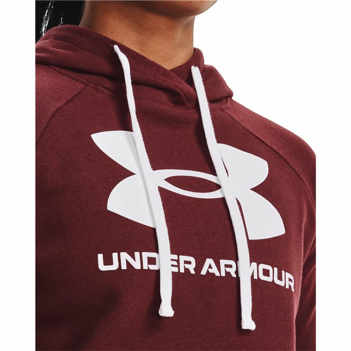 Tröja med huva Dam Under Armour Rival Fleece Rödbrun - 6