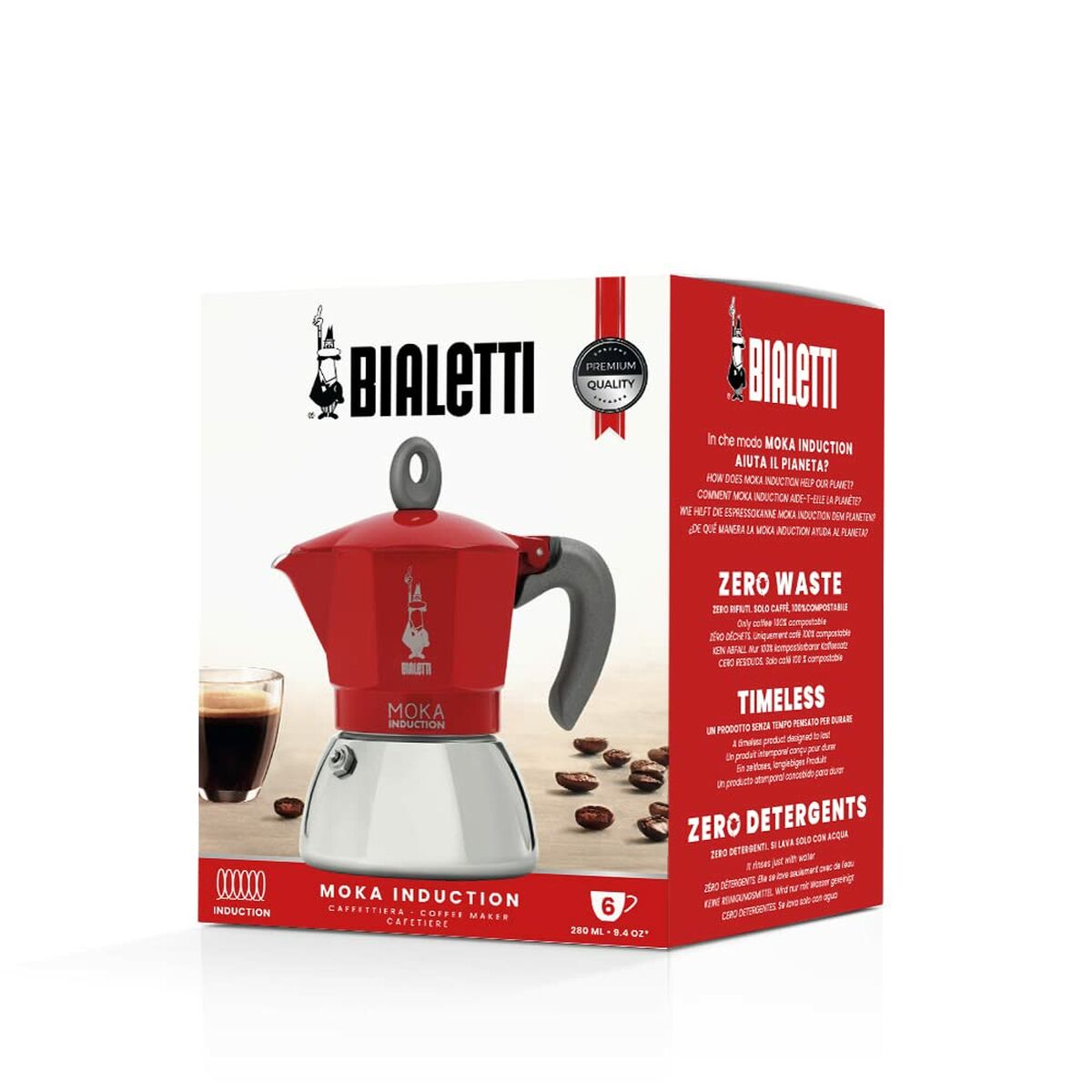 Italiensk Kaffepanna Bialetti 0006946/NP Röd Metall - 2