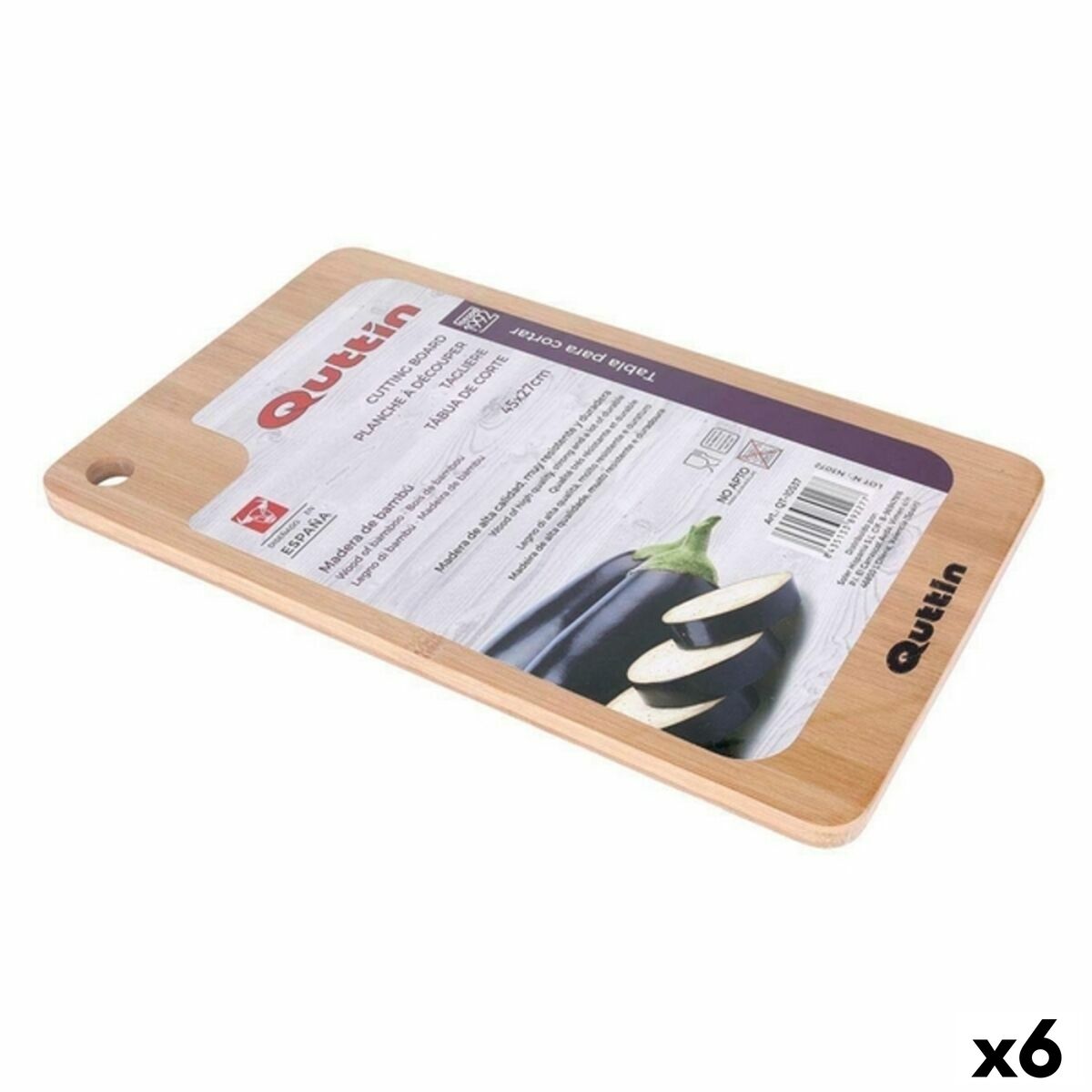 Köksbräda i Bambu Quttin Quttin (45 x 27 cm) Bambu (6 antal) - 3