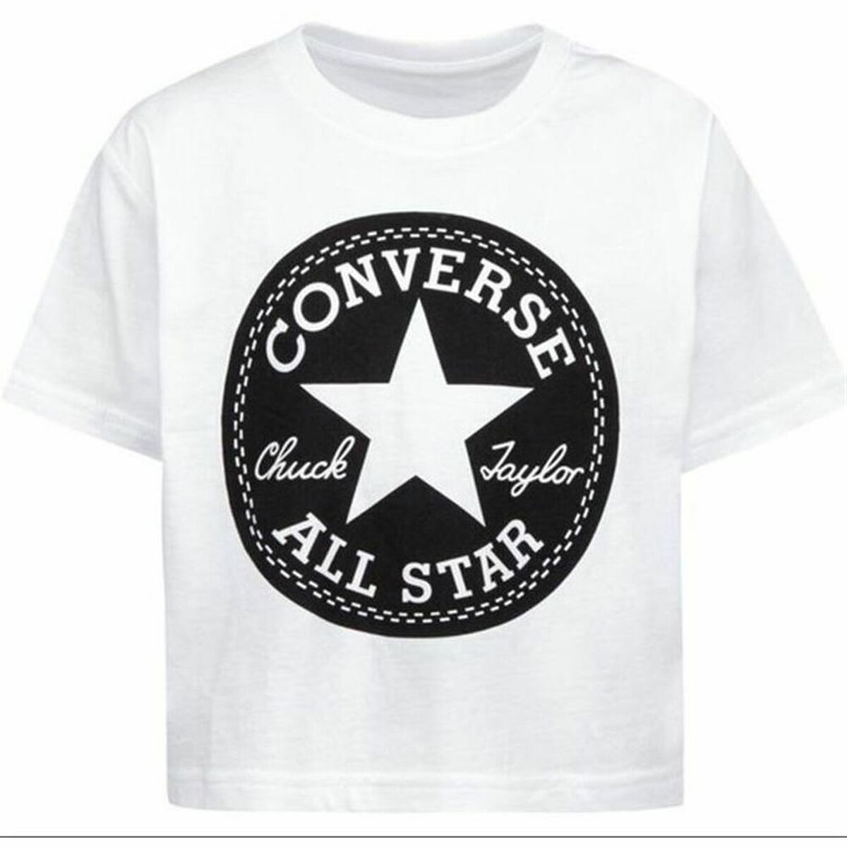 Barn T-shirt med kortärm Converse Vit - 5