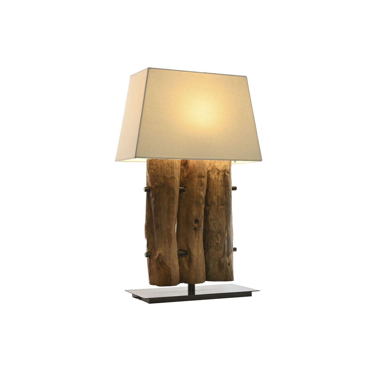 Bordslampa Home ESPRIT Järn teakträ 40 X 20 X 80 cm - 5