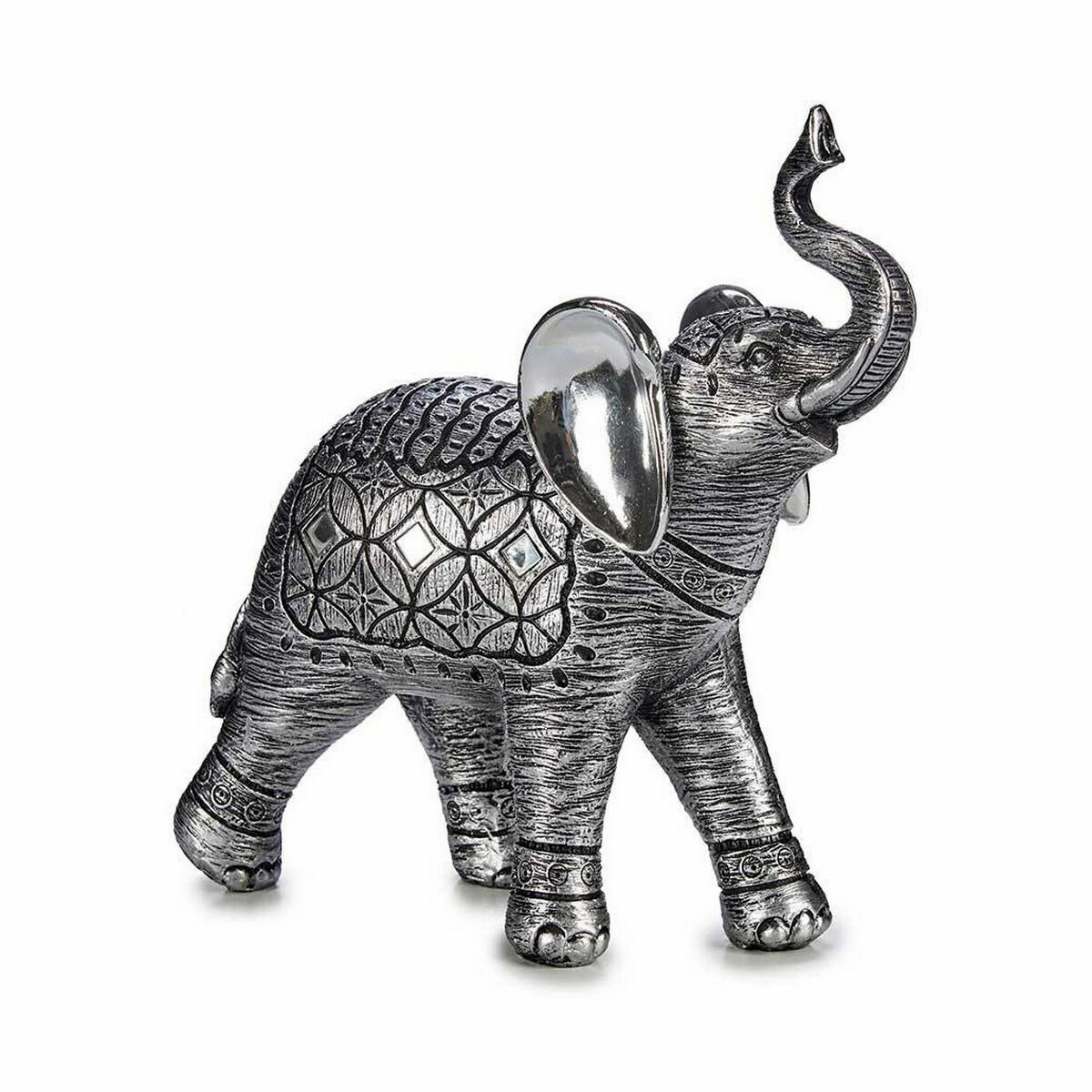 Prydnadsfigur Elefant Silvrig 27,5 x 27 x 11 cm (4 antal) - 3