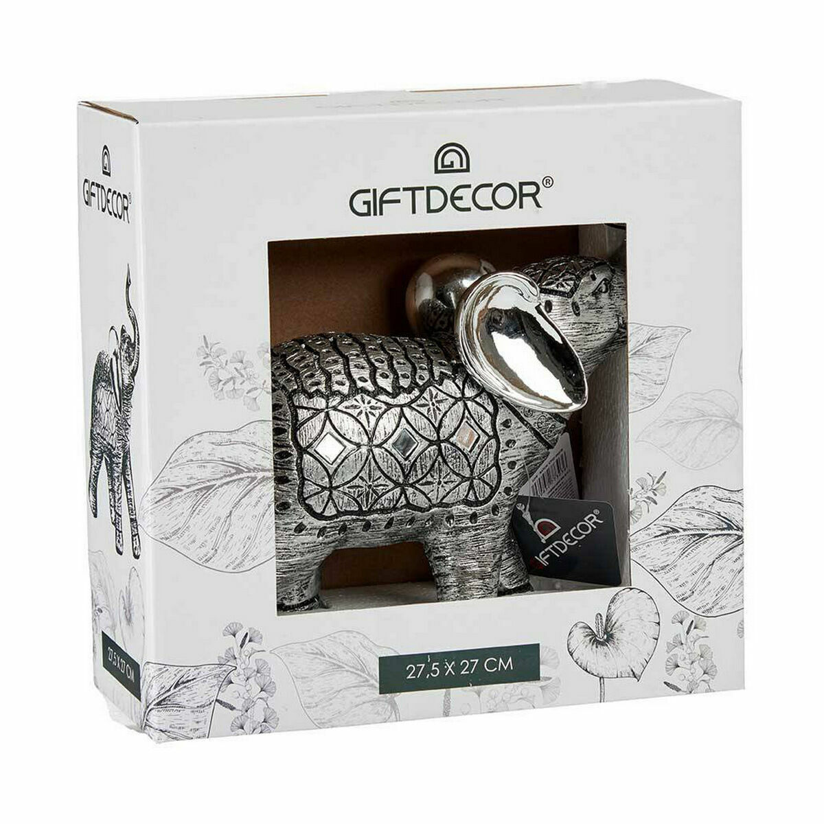 Prydnadsfigur Elefant Silvrig 27,5 x 27 x 11 cm (4 antal) - 2