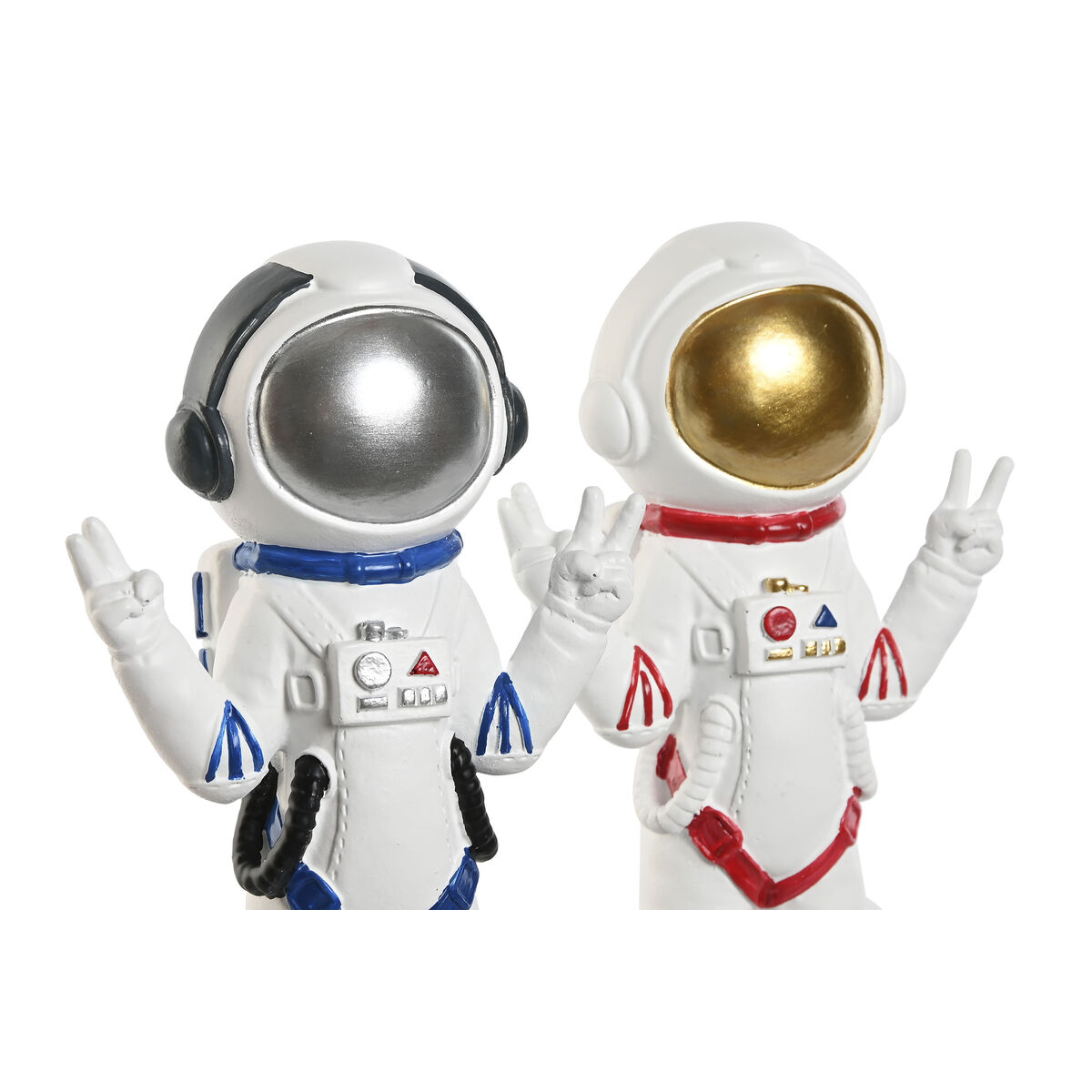 Prydnadsfigur Home ESPRIT Blå Vit Röd Kvinna Astronaut 9 x 7 x 20 cm (2 antal) - 2