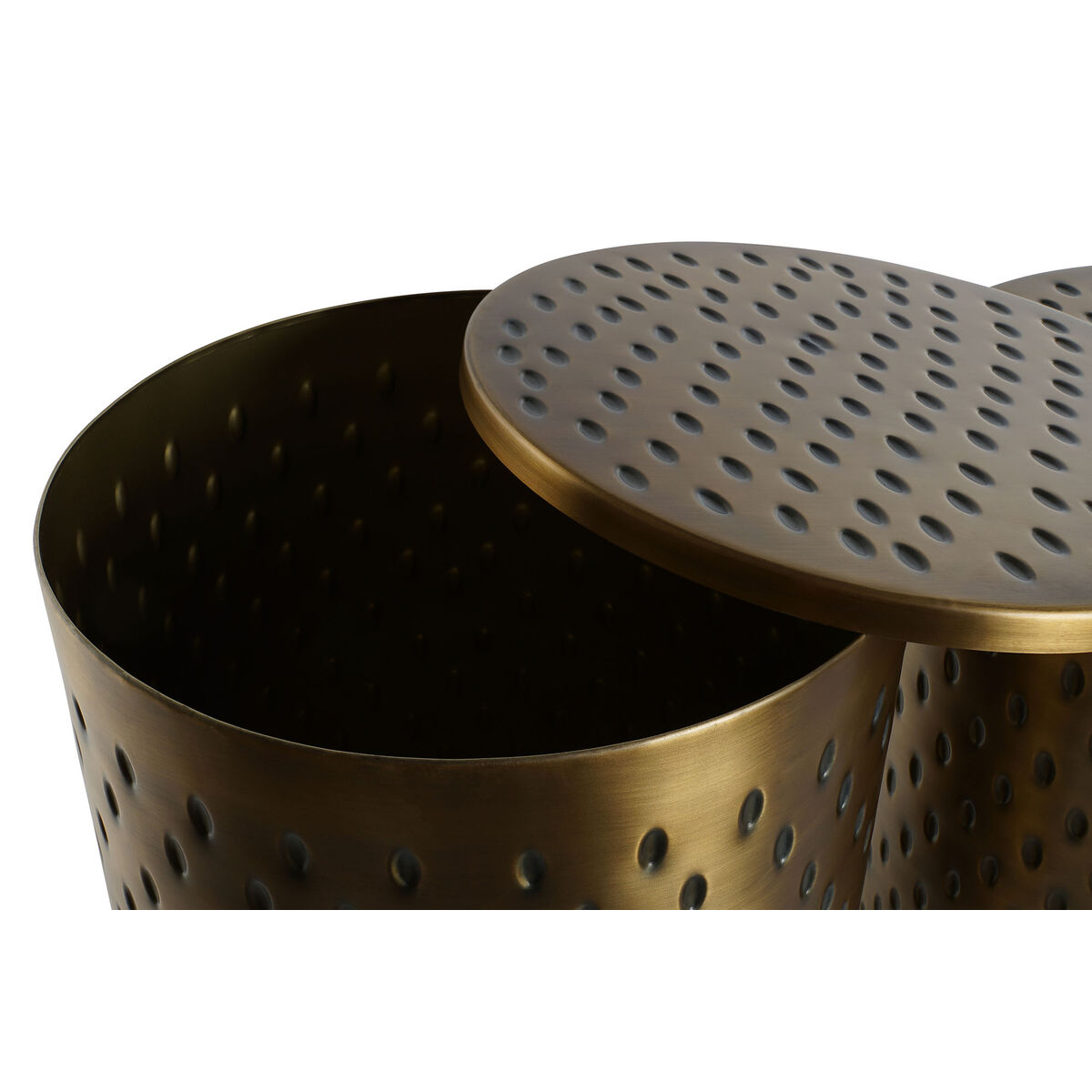 2-bordsset Home ESPRIT Gyllene Metall 43 x 43 x 54 cm - 3