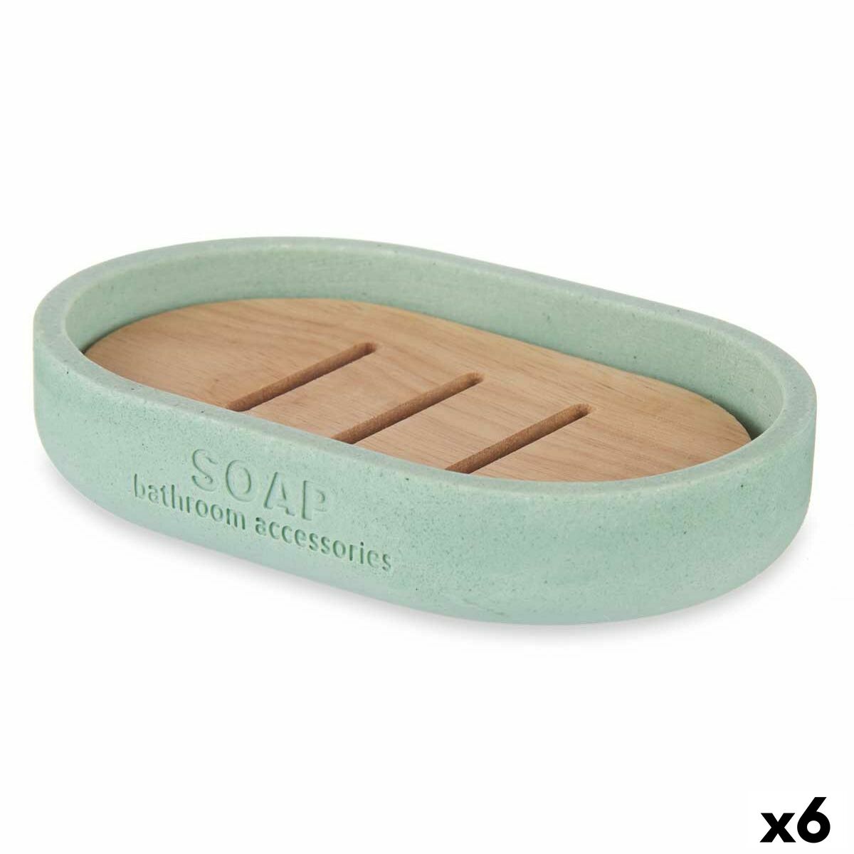 Tvålfat Berilo Mint Harts Bambu 12,5 x 2,5 x 8,5 cm (6 antal)