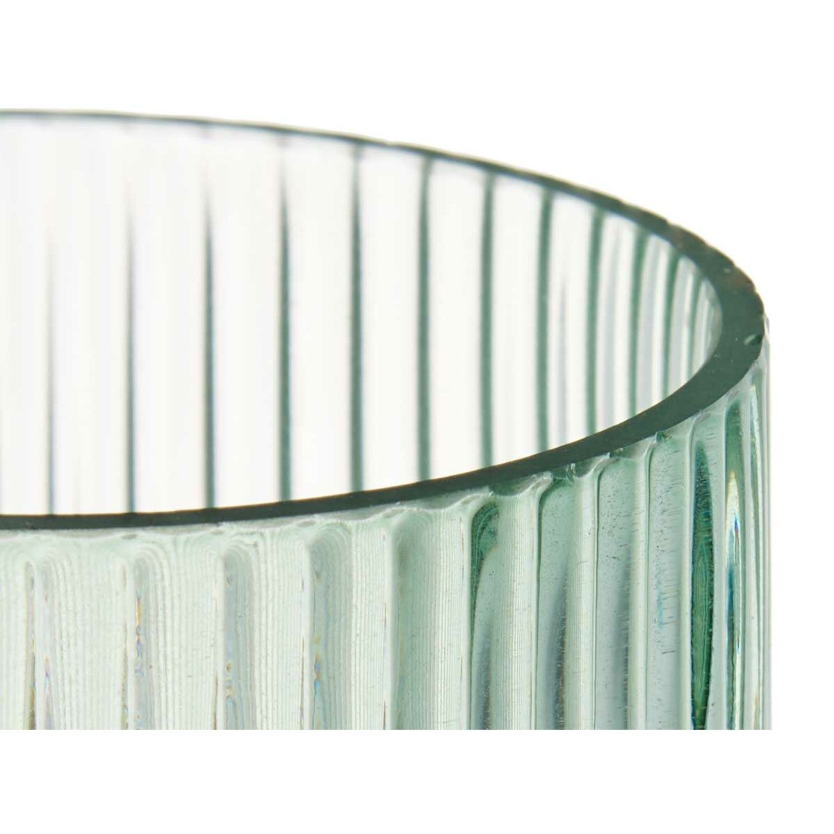 Vas Gift Decor Grön Glas Ränder 8 x 23 x 8 cm (8 antal) - 2