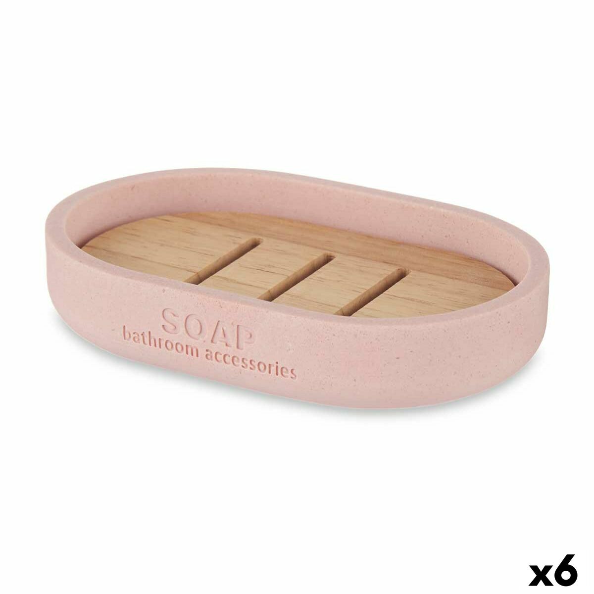 Tvålfat Berilo Rosa Harts Bambu 12,5 x 2,5 x 8,5 cm (6 antal) - 3