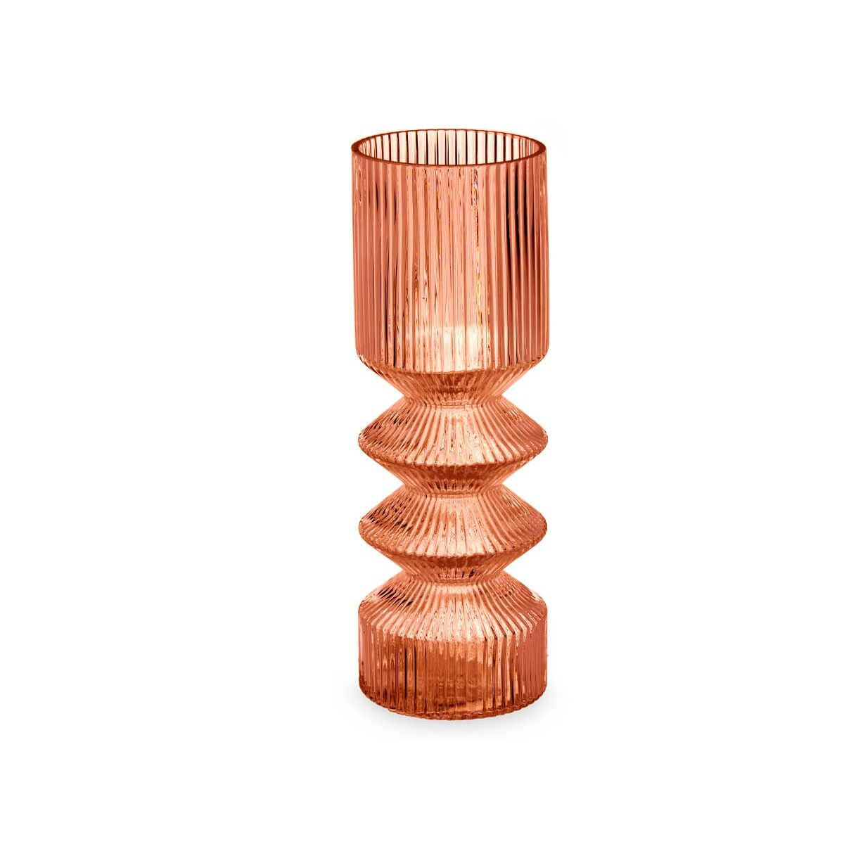 Vas Gift Decor Orange Takpanna Glas Ränder 8 x 23 x 8 cm (8 antal) - 3