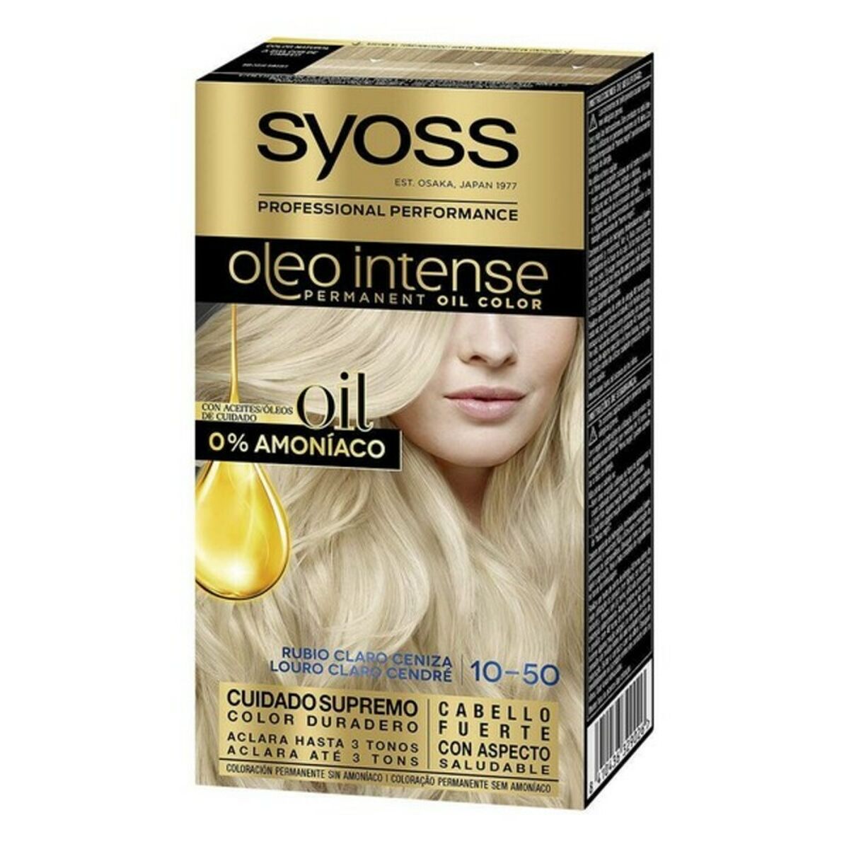 Permanent färg Syoss Olio Intense Ljust askblont Nº 10,50 Platinablont Nº 10.50 - Rubio Claro Ceniza