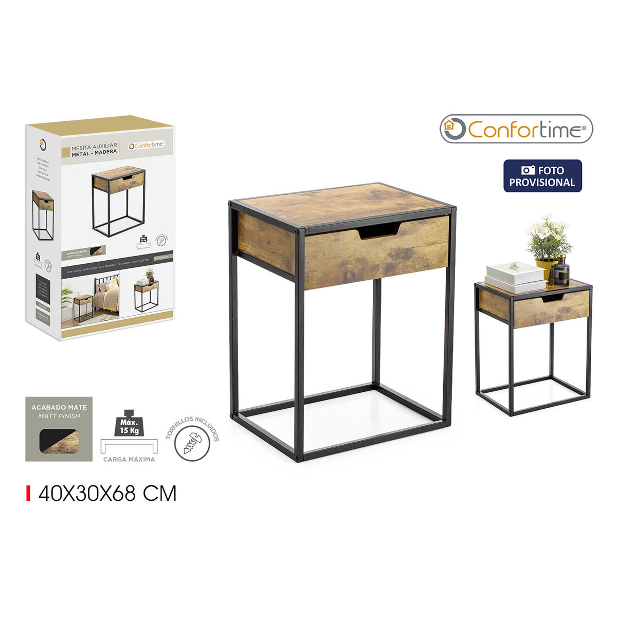 Sidobord Confortime 40 x 30 x 68 cm (2 antal) - 2