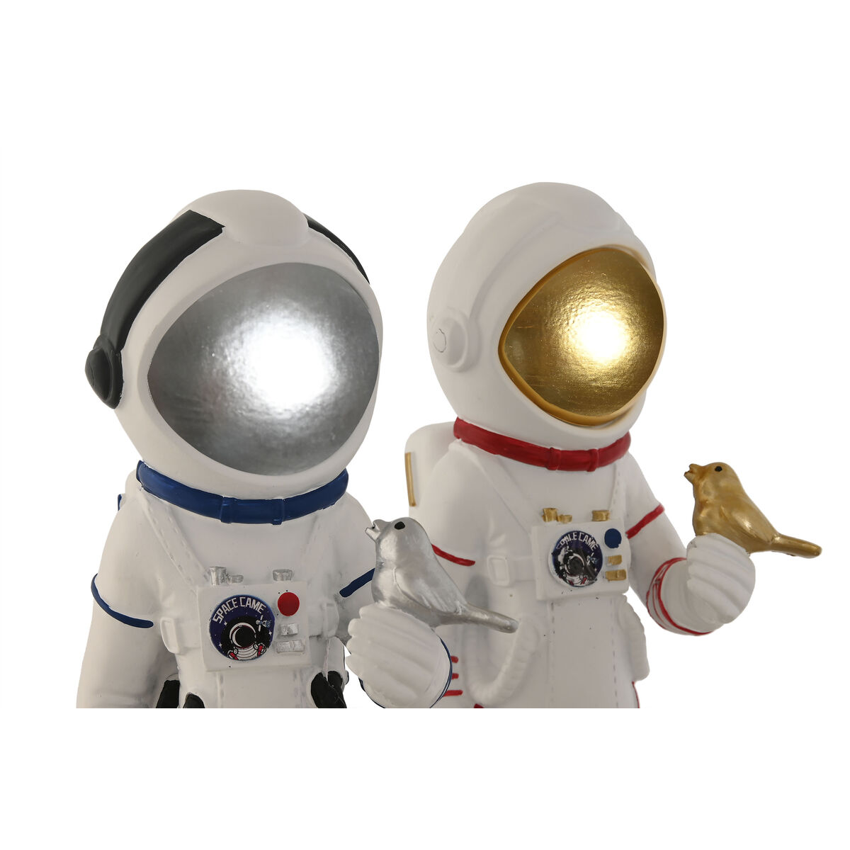 Prydnadsfigur Home ESPRIT Blå Vit Röd Silvrig Kvinna Astronaut 10 x 11 x 29 cm (2 antal) - 2