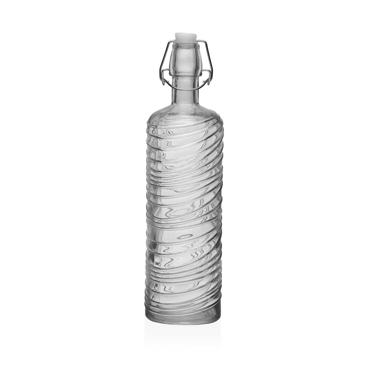 Vattenflaska Versa Transparent Glas Aluminium 1 L 8,2 X 30,6 X 8,2 CM