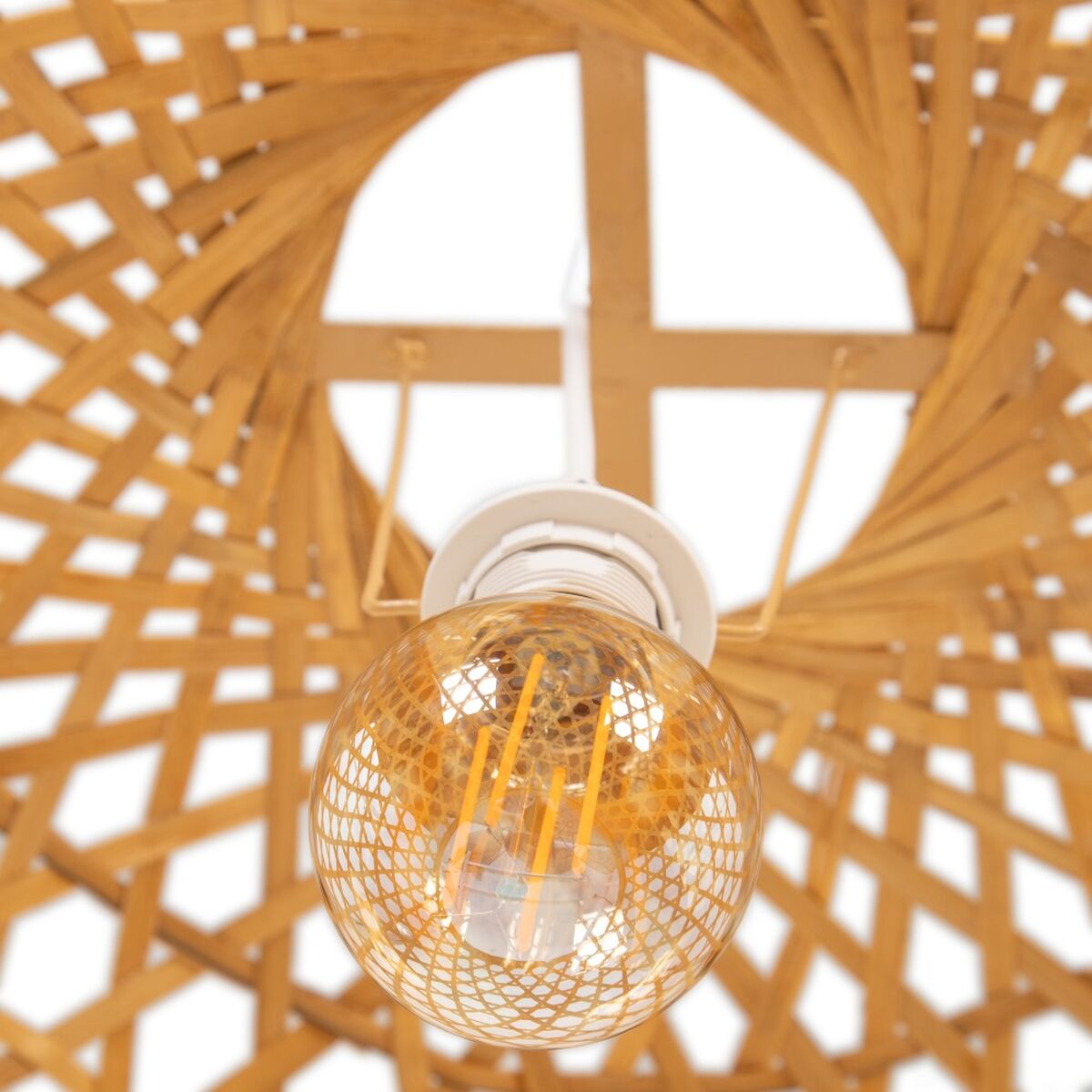 Taklampa 59 x 59 x 55 cm Naturell Bambu 220 V 40 W - 5