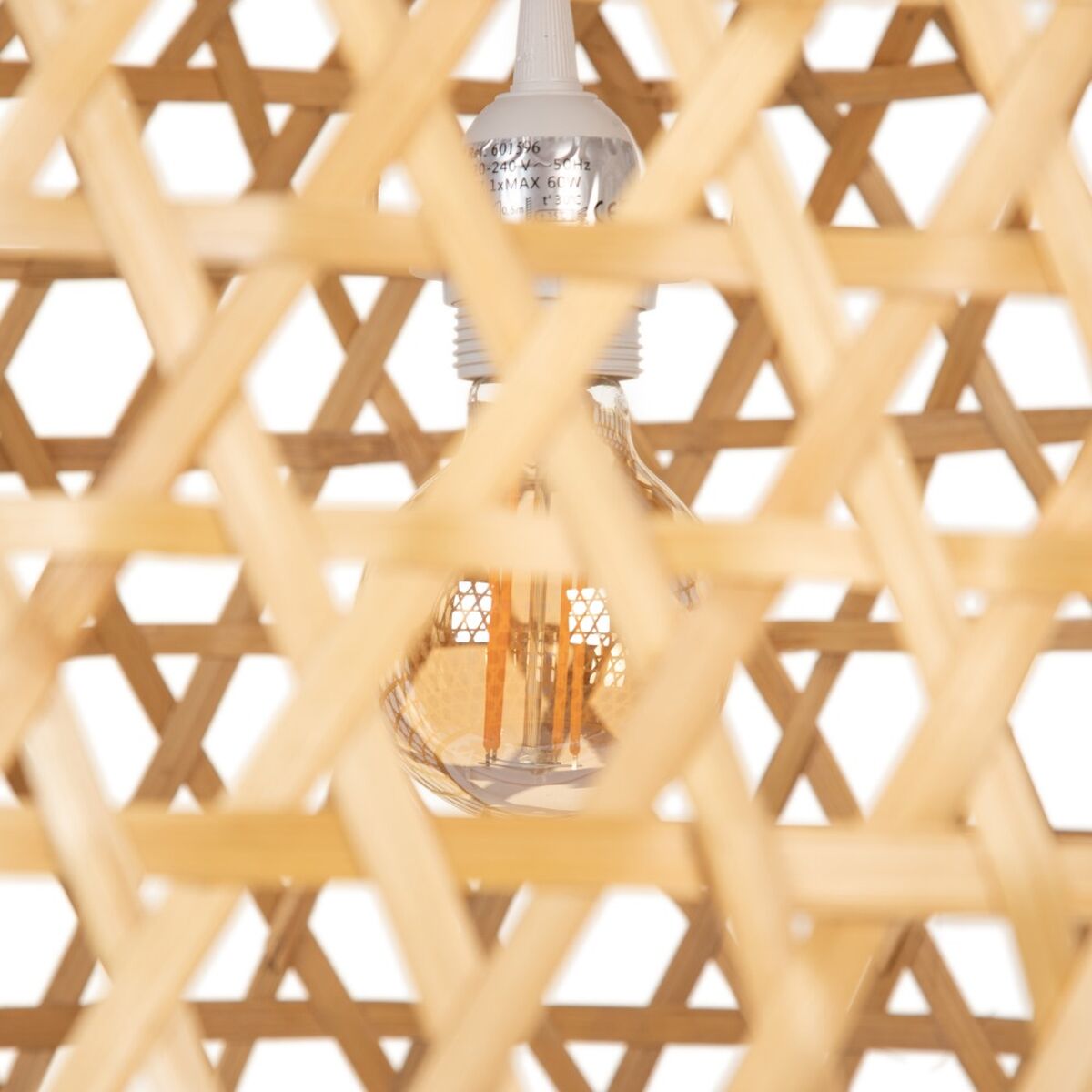 Taklampa 59 x 59 x 55 cm Naturell Bambu 220 V 40 W - 4