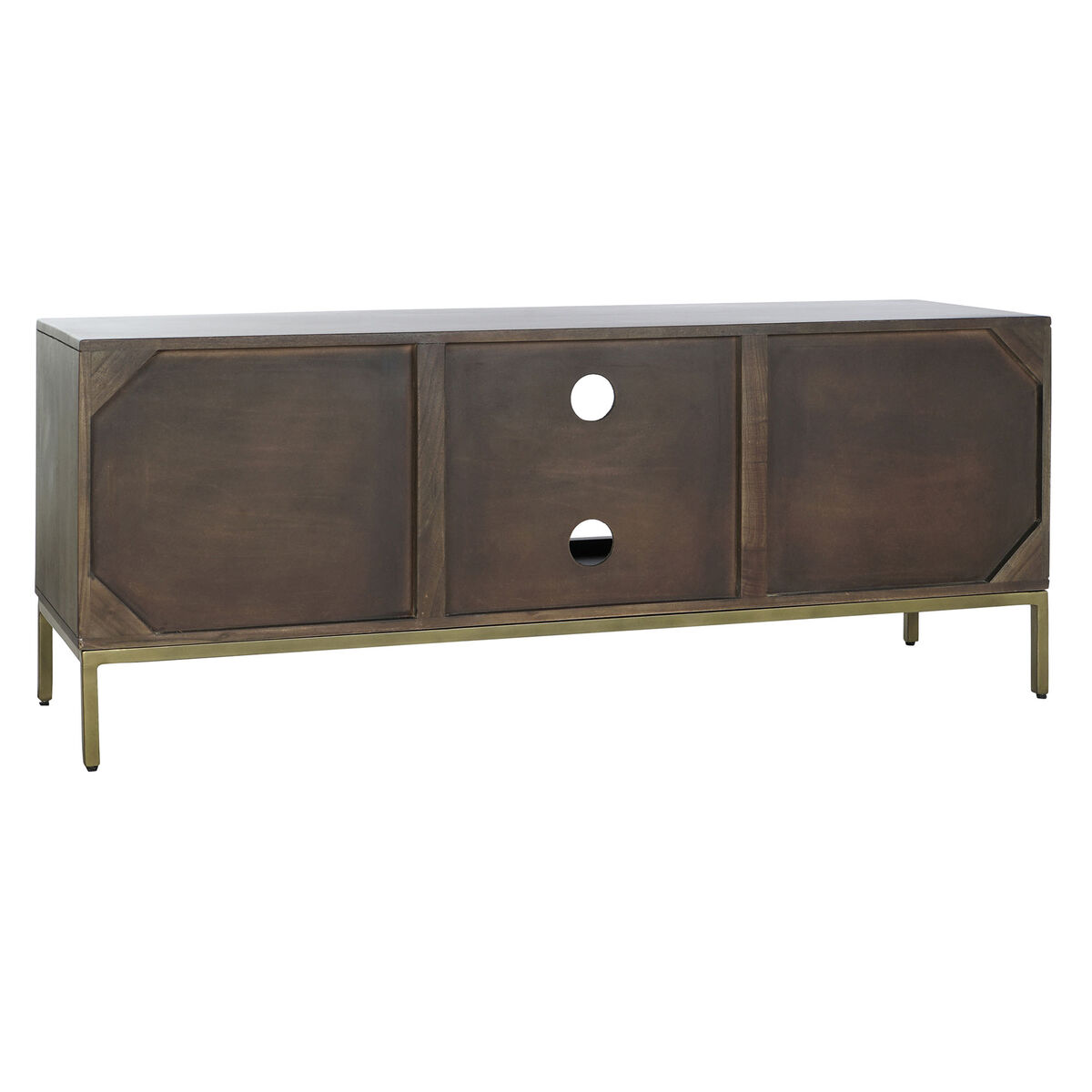 TV-möbler DKD Home Decor 140 x 40 x 55 cm Svart Metall Akaciaträ - 8