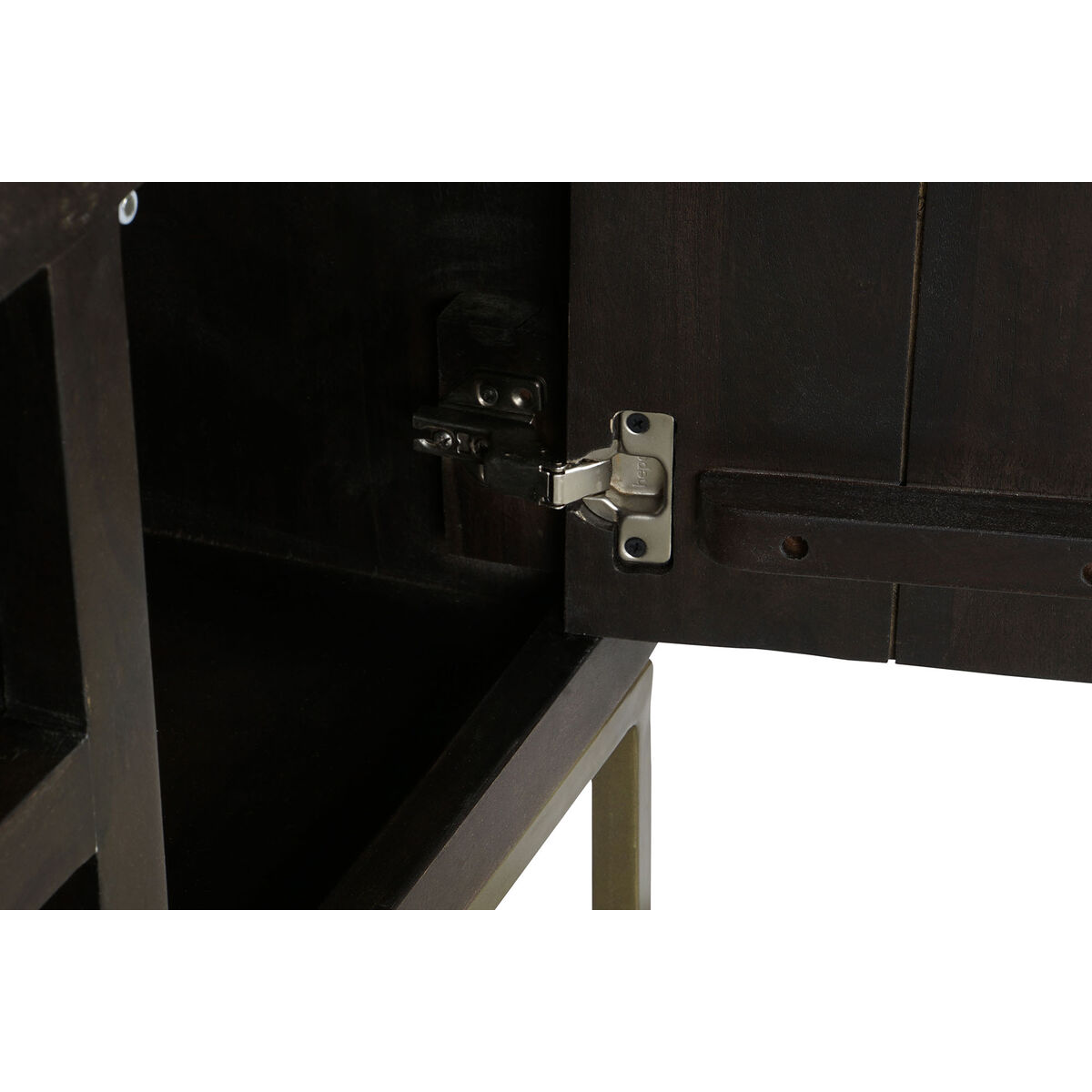TV-möbler DKD Home Decor 140 x 40 x 55 cm Svart Metall Akaciaträ - 7
