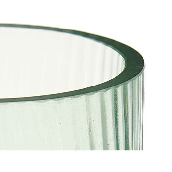 Vas Gift Decor Grön Glas Ränder 9,5 x 16,5 x 9,5 cm 10,5 x 17,5 x 10,5 cm (8 antal)